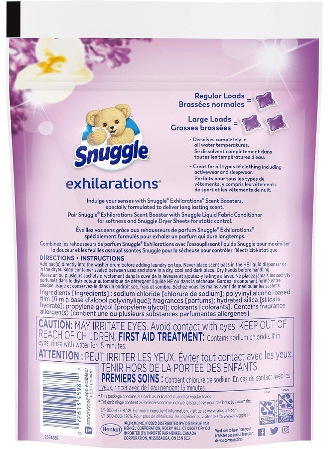 Snuggle Exhilarations in Wash Laundry Scent Booster Pacs, Lavender & Vanilla Orchid, 20 Count - Image 3
